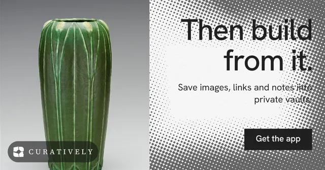 Social ad for Curatively: "Then build from it." Swiss style, right layout, light palette in white, grey.