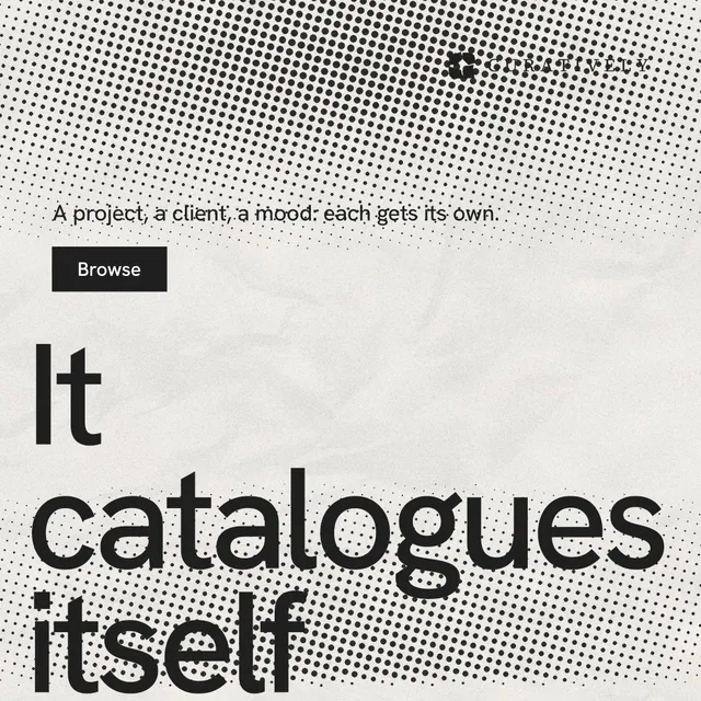 Instagram post for Curatively: "Point your AI at a vault." Swiss style, oversized layout, light palette in grey, white.