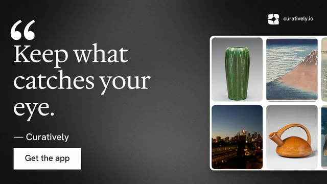 Landscape graphic for Curatively: "Then build from it." Swiss style, quote layout, dark palette in black, grey, white.