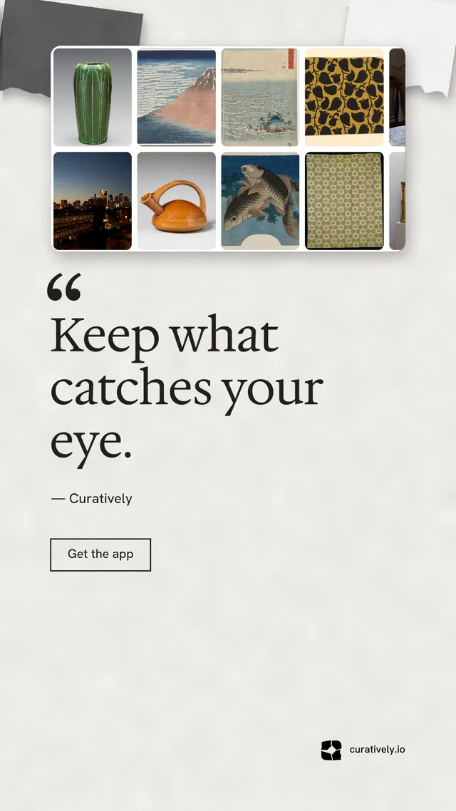 Instagram story for Curatively: "Save it from anywhere." Editorial style, quote layout, light palette in white, grey.