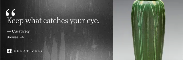 X header for Curatively: "Then build from it." Minimal luxury style, quote layout, dark palette in grey, black.