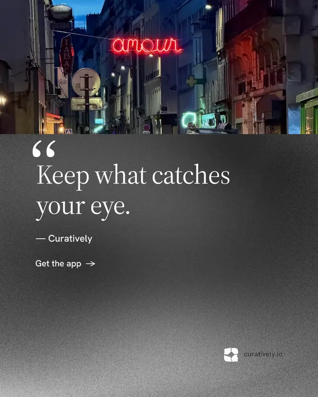 Instagram portrait post for Curatively: "All of it, in one grid." Minimal luxury style, quote layout, dark palette in grey, black.