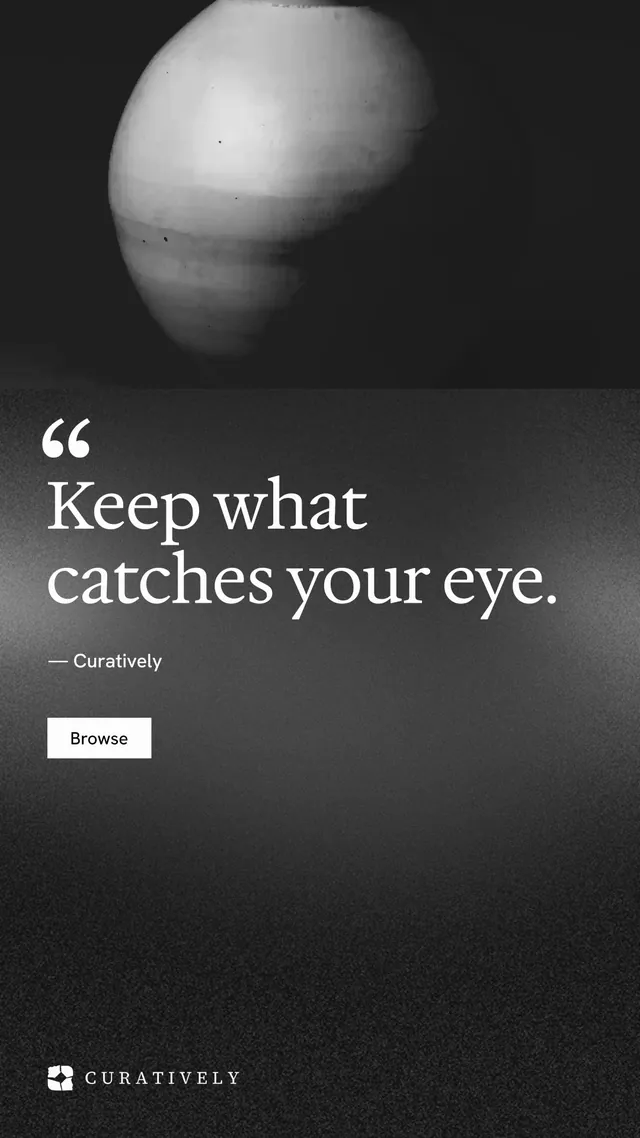 Instagram story for Curatively: "All of it, in one grid." Swiss style, quote layout, dark palette in black, grey.