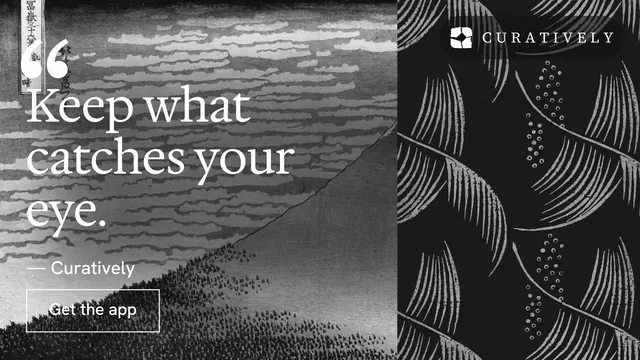 Landscape graphic for Curatively: "Private until you choose." Editorial style, quote layout, dark palette in grey, black.