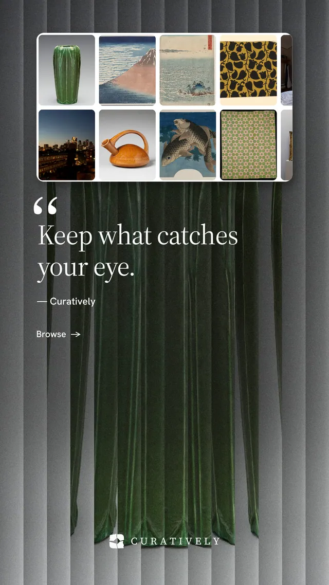 Instagram story for Curatively: "Point your AI at a vault." Minimal luxury style, quote layout, dark palette in black, grey.