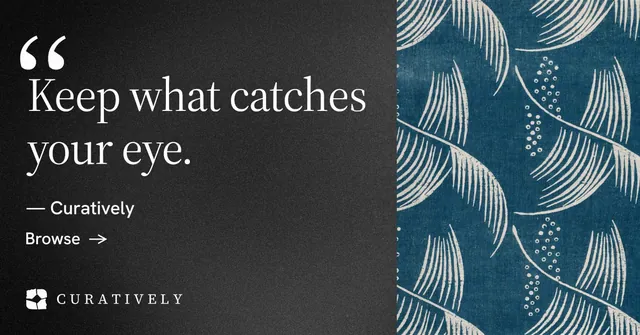 Social ad for Curatively: "All of it, in one grid." Minimal luxury style, quote layout, dark palette in grey, blue, black.