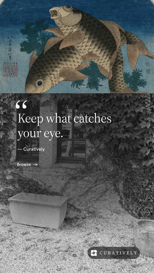 Instagram story for Curatively: "Find it by colour." Minimal luxury style, quote layout, dark palette in grey, black, blue.