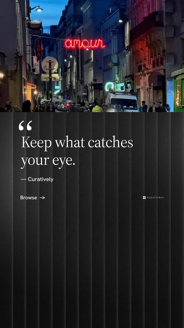 Instagram story for Curatively: "Point your AI at a vault." Minimal luxury style, quote layout, dark palette in black, grey.