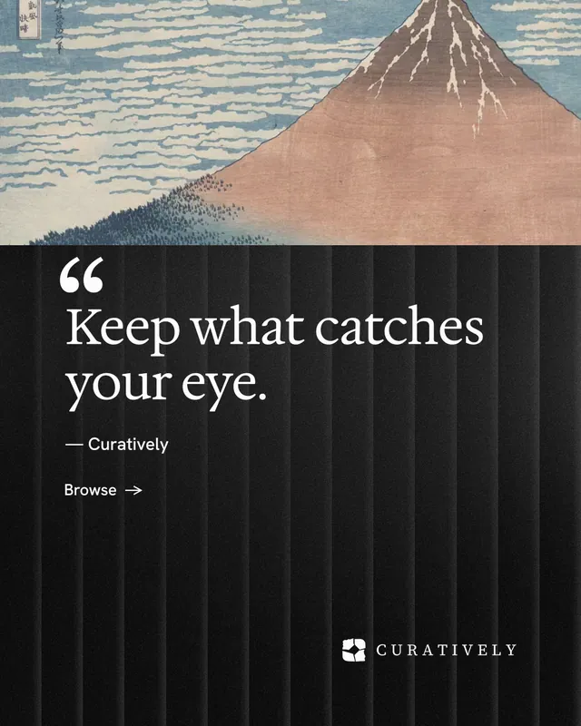 Instagram portrait post for Curatively: "Private until you choose." Minimal luxury style, quote layout, dark palette in grey, black.