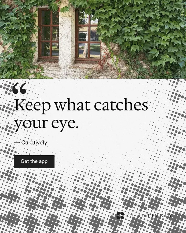 Instagram portrait post for Curatively: "Find it by colour." Swiss style, quote layout, light palette in green, white, grey.