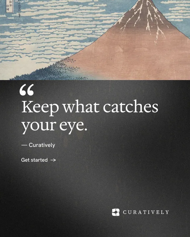 Instagram portrait post for Curatively: "Point your AI at a vault." Minimal luxury style, quote layout, dark palette in black, grey.