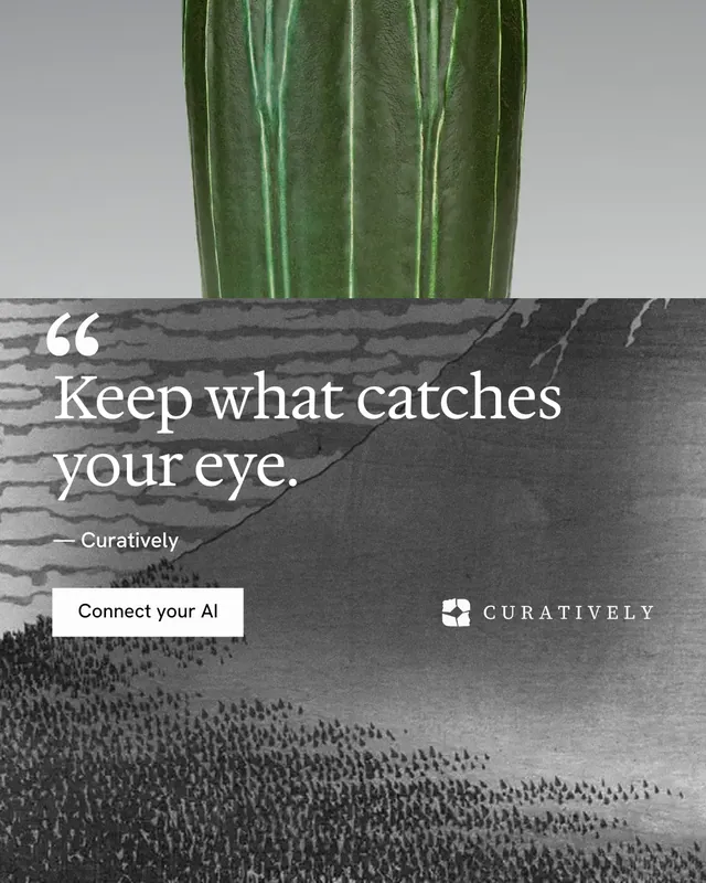 Instagram portrait post for Curatively: "All of it, in one grid." Swiss style, quote layout, light palette in grey, black.