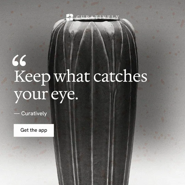 Instagram post for Curatively: "All of it, in one grid." Swiss style, quote layout, light palette in grey, black, white.