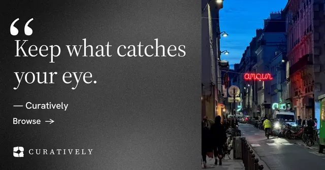 Social ad for Curatively: "Private until you choose." Minimal luxury style, quote layout, dark palette in grey, black, blue.