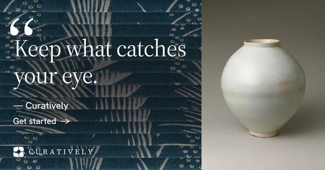 Social ad for Curatively: "Point your AI at a vault." Minimal luxury style, quote layout, dark palette in blue, grey, black.