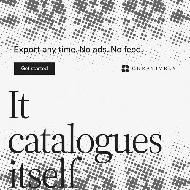 Instagram post for Curatively: "Point your AI at a vault." Split block style, oversized layout, light palette in white, grey.