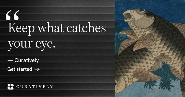 Social ad for Curatively: "It catalogues itself." Minimal luxury style, quote layout, dark palette in black, grey.