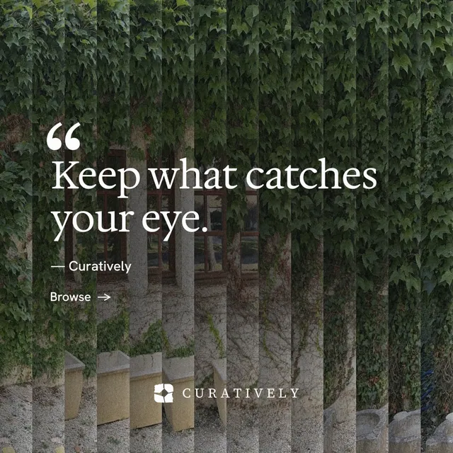 Instagram post for Curatively: "Private until you choose." Minimal luxury style, quote layout, dark palette in black, grey.