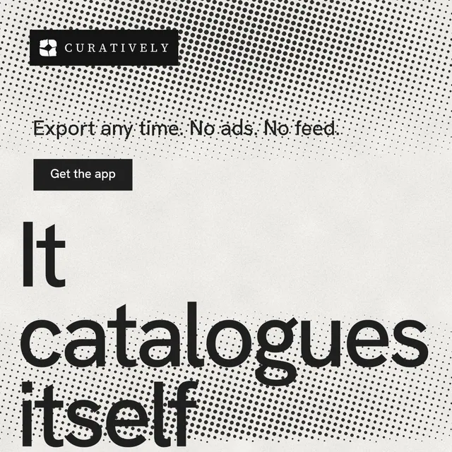 Instagram post for Curatively: "Private until you choose." Swiss style, oversized layout, light palette in grey, white.