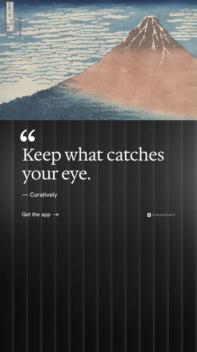 Instagram story for Curatively: "Find it by colour." Minimal luxury style, quote layout, dark palette in grey, black.
