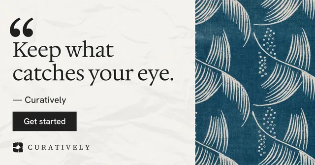 Social ad for Curatively: "Private until you choose." Swiss style, quote layout, light palette in blue, white, grey.