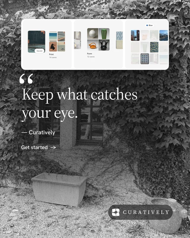 Instagram portrait post for Curatively: "Private until you choose." Minimal luxury style, quote layout, dark palette in white, grey, black.
