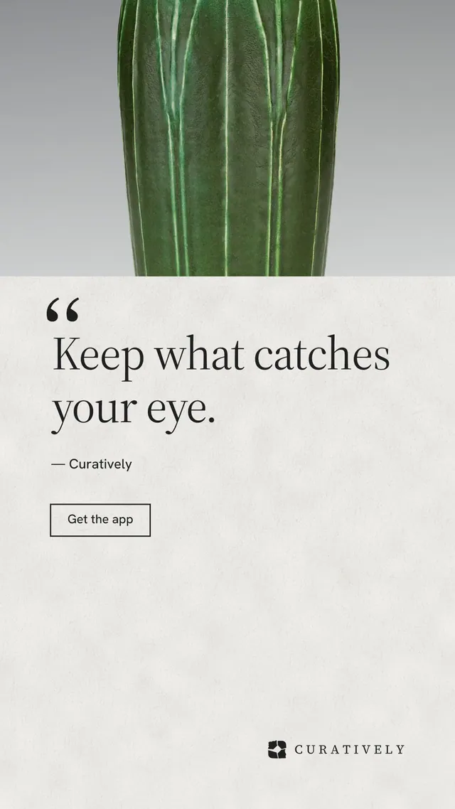 Instagram story for Curatively: "Keep what catches your eye." Editorial style, quote layout, light palette in white, grey.