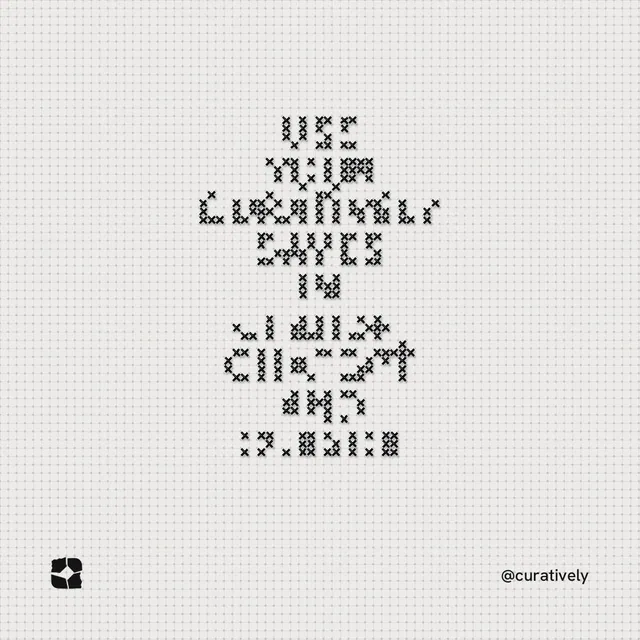 Instagram post for Curatively: "Use your Curatively saves in Claude, ChatGPT and Cursor". Stitch style, technique:raster type fx layout, light palette in white, grey.
