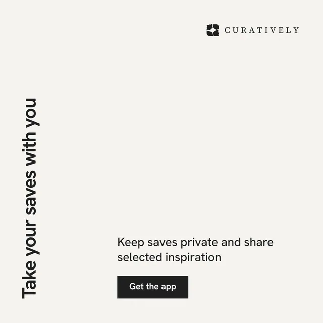 Instagram post for Curatively: "Take your saves with you". Swiss style, vertical layout, light palette in white.