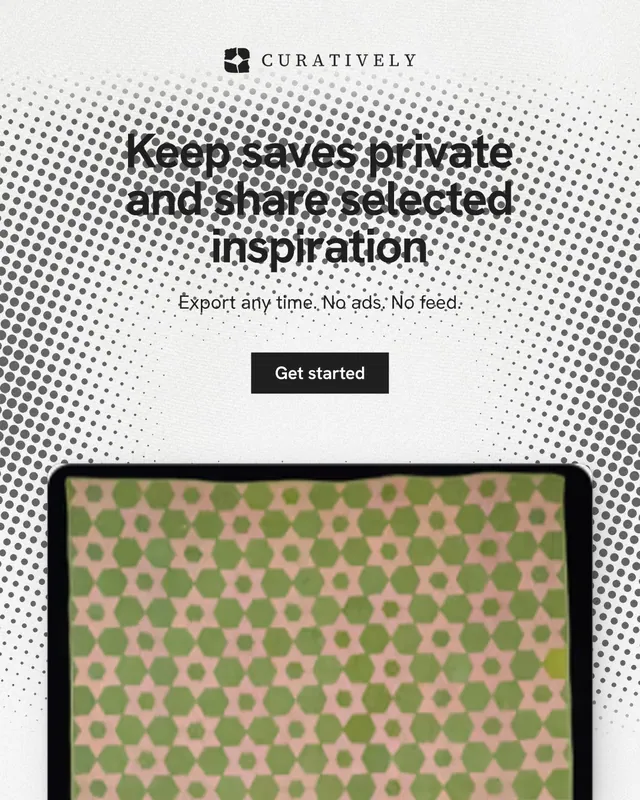 Instagram portrait post for Curatively: "Keep saves private and share selected inspiration". Swiss style, centred layout, light palette in white, grey, orange.