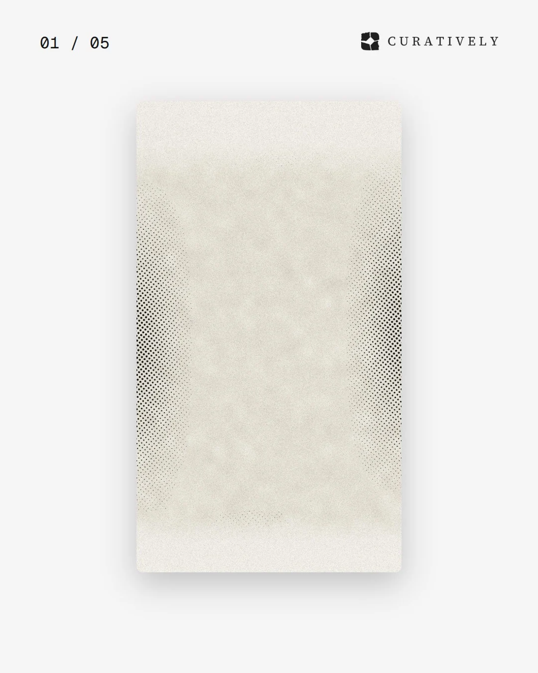 Video for Curatively. Ad flipbook, 7.5 s, light palette.