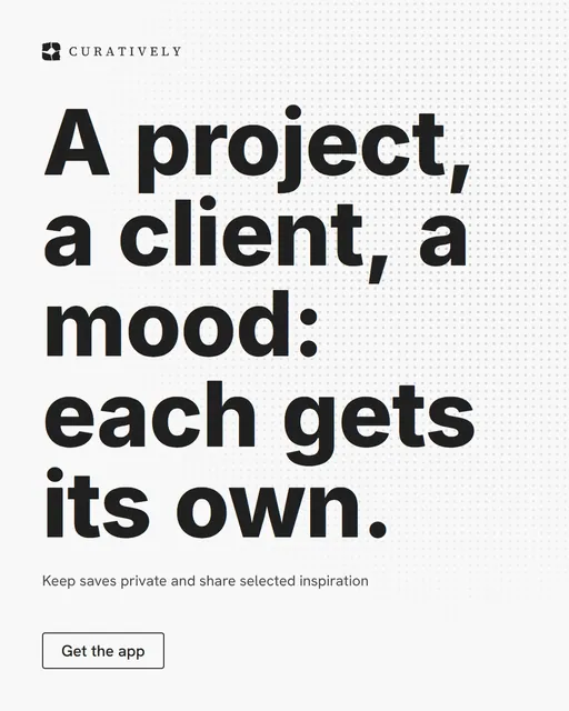 Video for Curatively: "A project, a client, a mood: each gets its own.". Doc motion loop, 6.0 s, light palette.