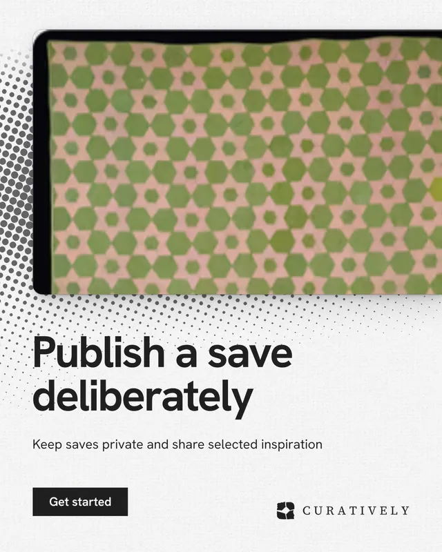 Instagram portrait post for Curatively: "Publish a save deliberately". Swiss style, bottom layout, light palette in yellow, white, grey.