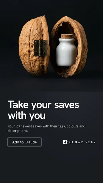 Video for Curatively: "Take your saves with you". Doc motion loop, 8.0 s, dark palette.