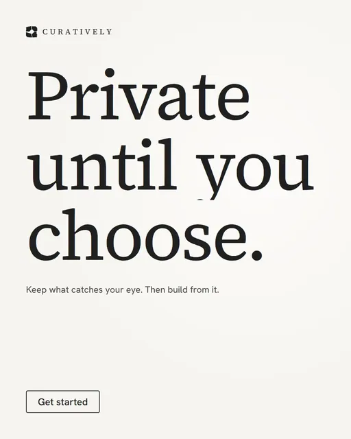 Video for Curatively: "Private until you choose.". Doc motion loop, 7.0 s, light palette.
