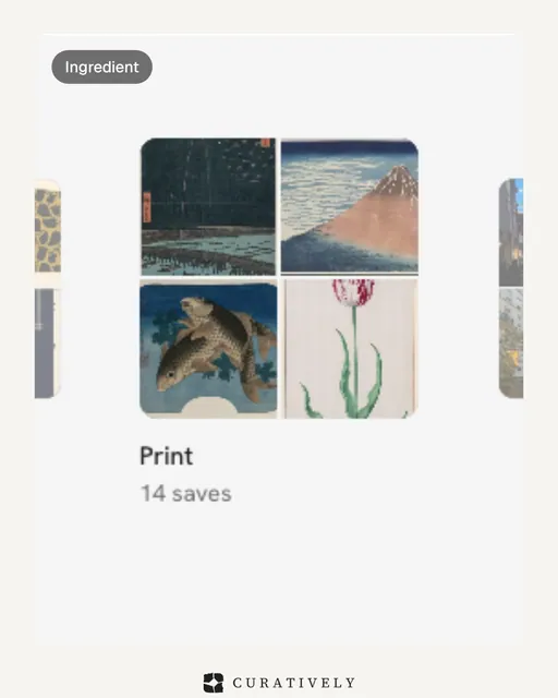 Video for Curatively: "Keep saves private and share selected inspiration". Before after wipe, 6.0 s, light palette.