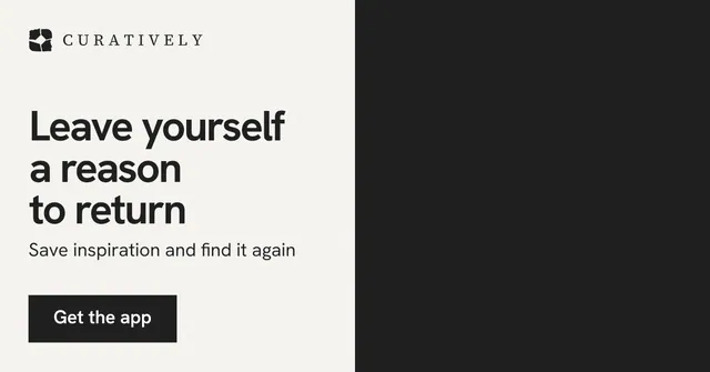 Social ad for Curatively: "Leave yourself a reason to return". Swiss style, bottom layout, light palette in black, white, grey.