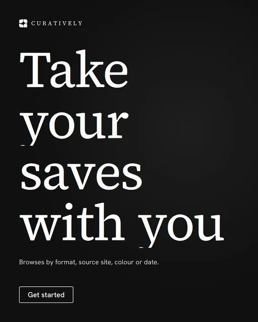 Video for Curatively: "Take your saves with you". Doc motion loop, 8.0 s, dark palette.