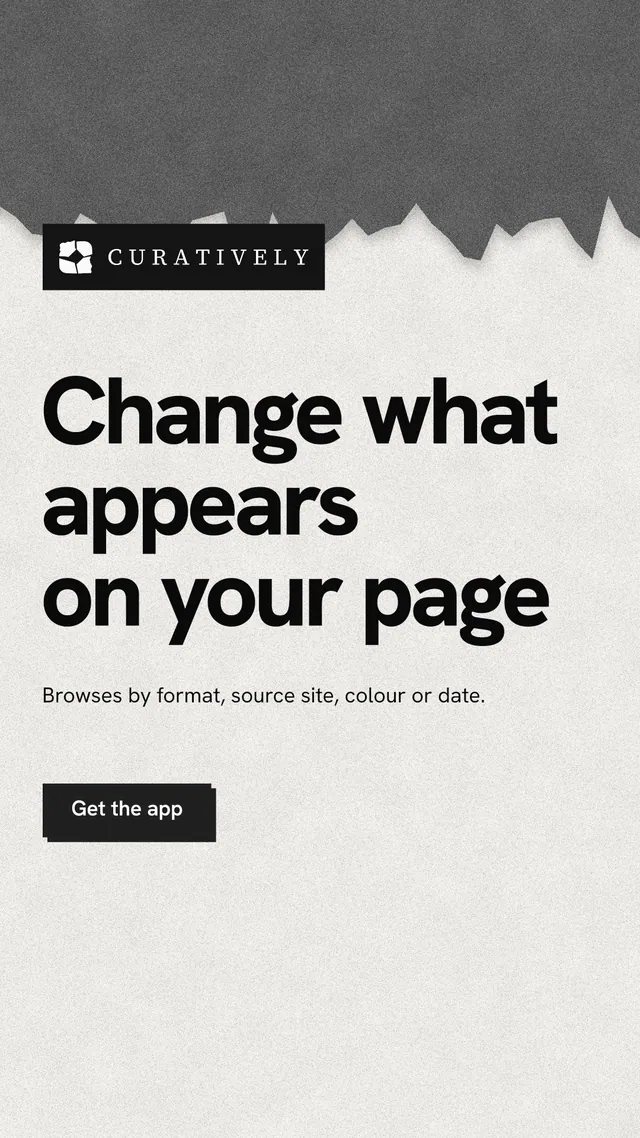 Instagram story for Curatively: "Change what appears on your page". Paper trio style, announce layout, light palette in white, grey.