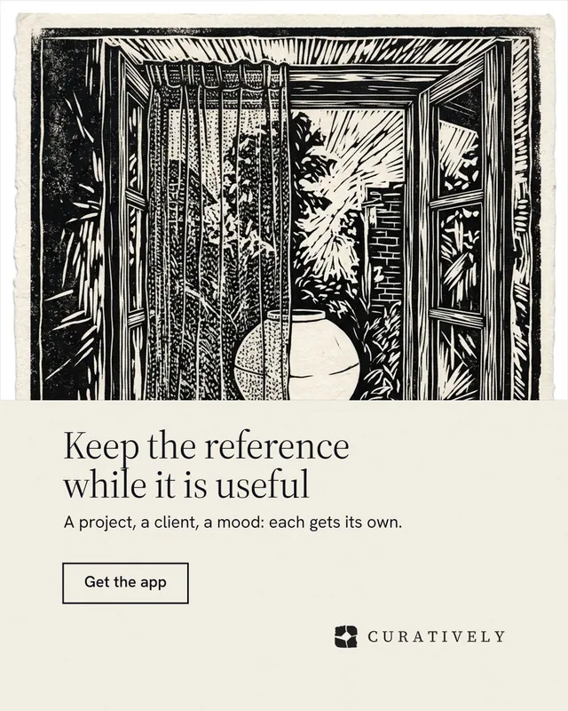 Instagram portrait post for Curatively: "Keep the reference while it is useful". Editorial style, bottom layout, light palette in yellow, black, grey.