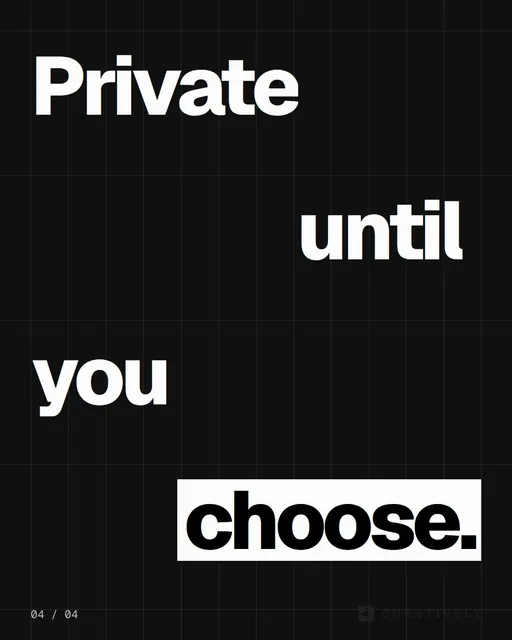 Video for Curatively: "Your active Direction, the references you chose and what you said fit.". Kinetic type grid, 6.0 s, dark palette.