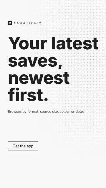 Video for Curatively: "Your latest saves, newest first.". Doc motion loop, 8.0 s, light palette.