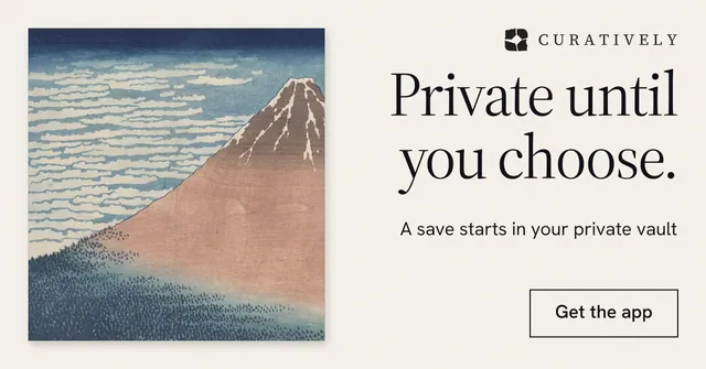 Social ad for Curatively: "Private until you choose." Editorial style, right layout, light palette in grey, white.