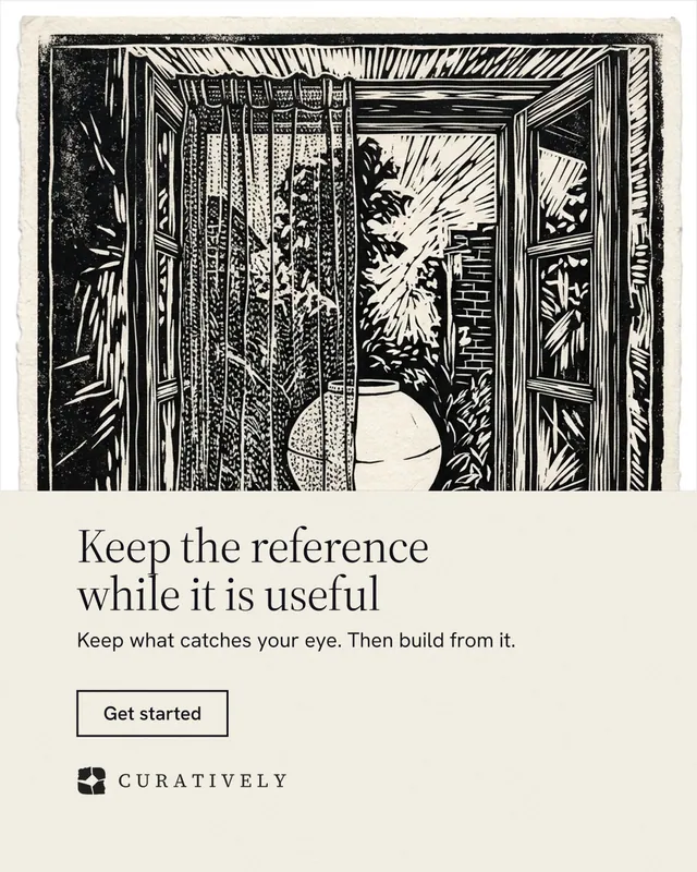 Instagram portrait post for Curatively: "Keep the reference while it is useful". Editorial style, bottom layout, light palette in yellow, black, grey.