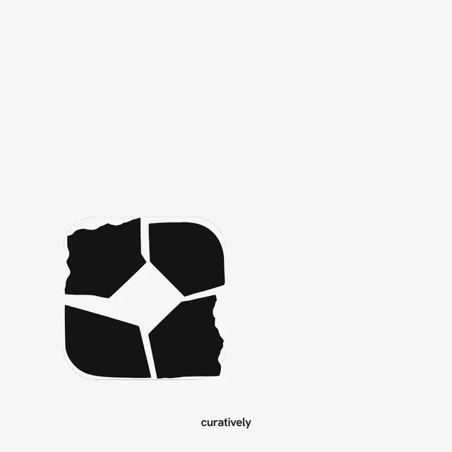 Video for Curatively. Logo motion study, 6.0 s, light palette.
