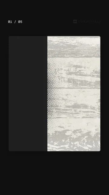 Video for Curatively. Ad flipbook, 7.5 s, dark palette.