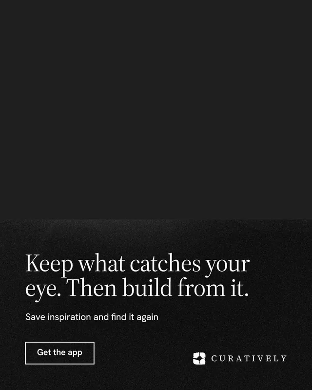 Instagram portrait post for Curatively: "Keep what catches your eye. Then build from it." Dark deco style, bottom layout, dark palette in black.