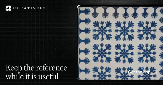 Social ad for Curatively: "Keep the reference while it is useful". Phosphor atlas style, image led layout, dark palette in grey, black.
