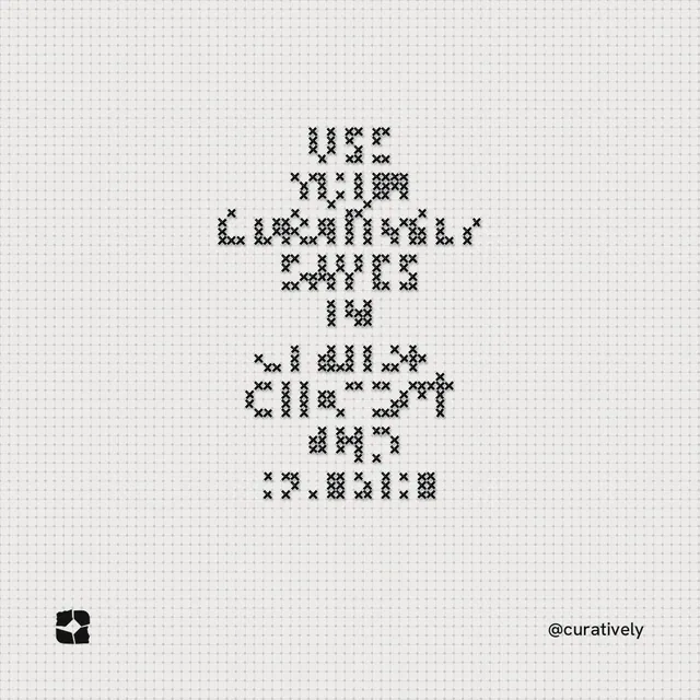 Instagram post for Curatively: "Use your Curatively saves in Claude, ChatGPT and Cursor". Stitch style, technique:raster type fx layout, light palette in white.