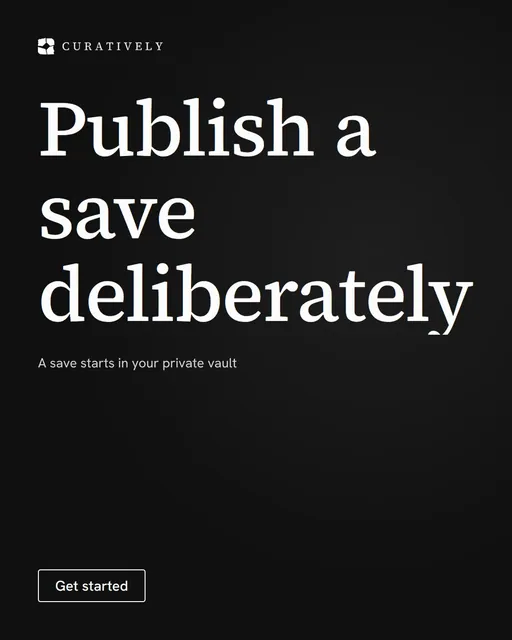 Video for Curatively: "Publish a save deliberately". Doc motion loop, 8.0 s, dark palette.